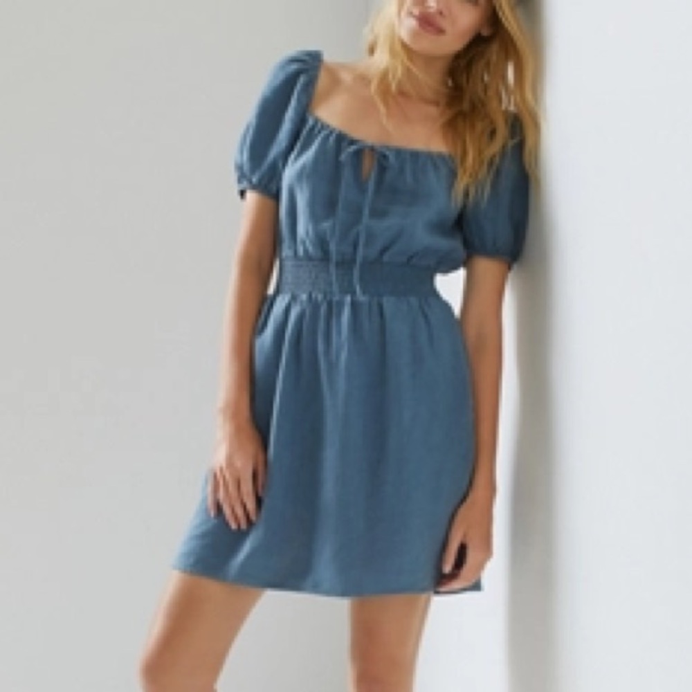 Cloth & Stone Linen Tie Front Mini Dress